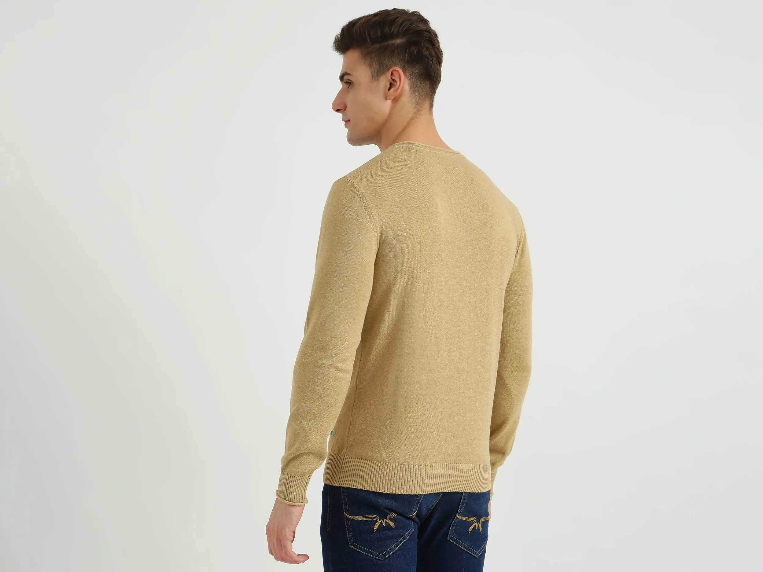 Mens Long Sleeve Solid Sweater