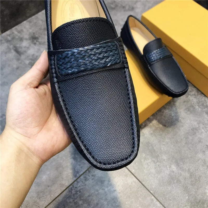 men's shoes leather British style loafers soft soled