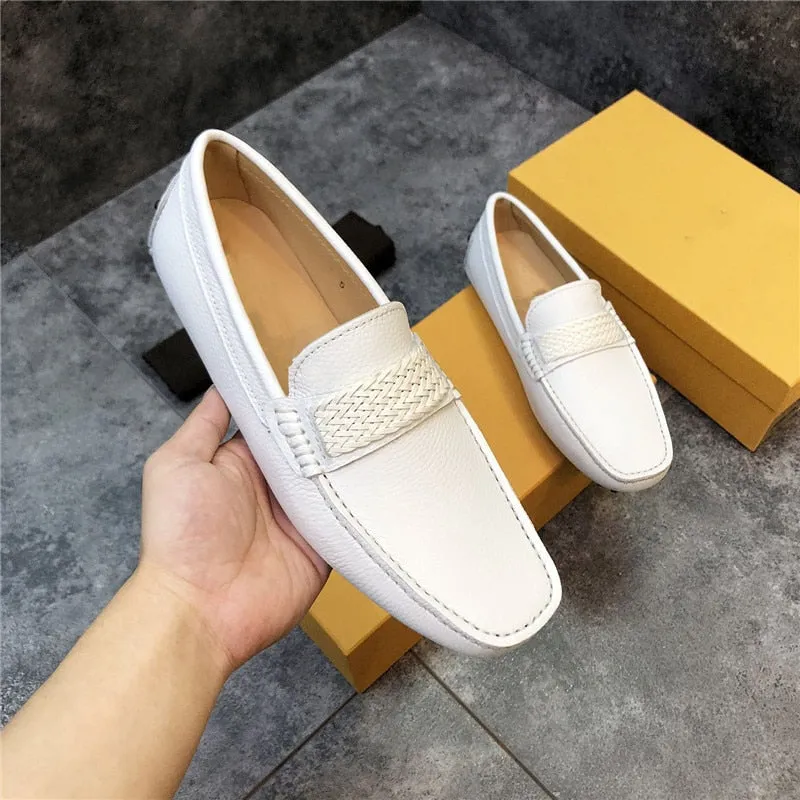 men's shoes leather British style loafers soft soled