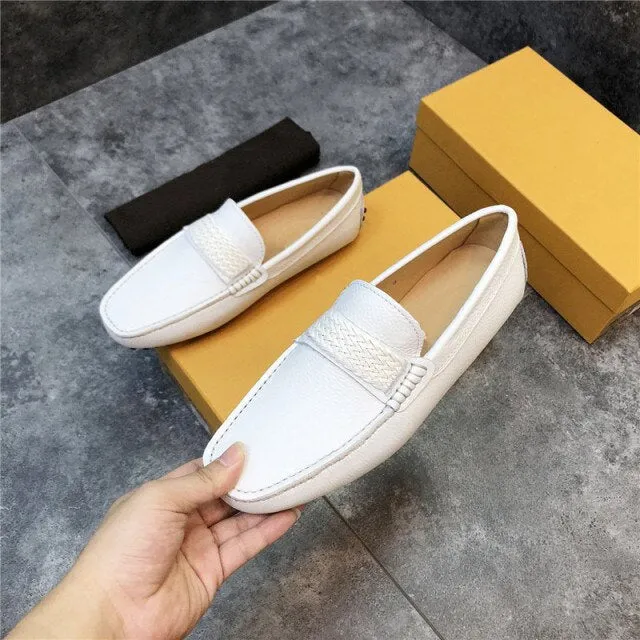 men's shoes leather British style loafers soft soled