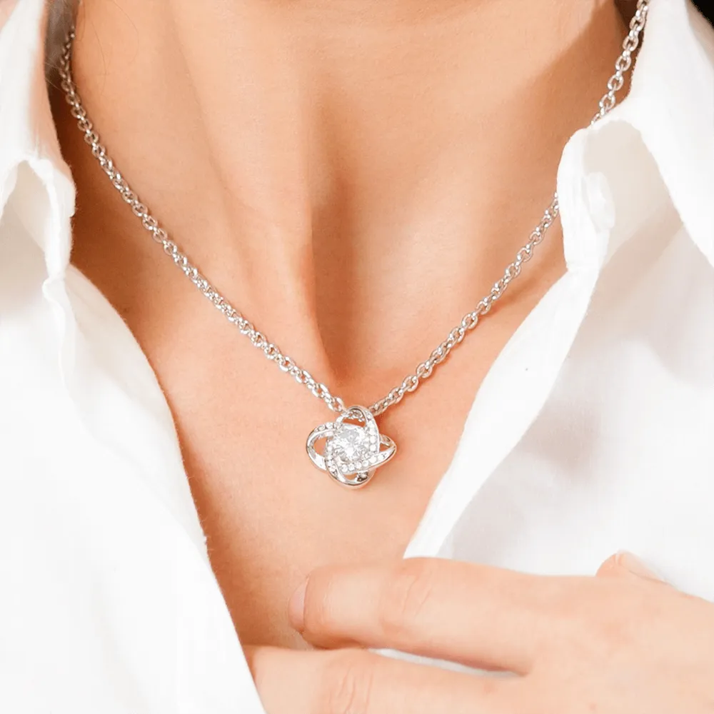Mom Gift From Son, "Forever Grateful",Knot Necklace