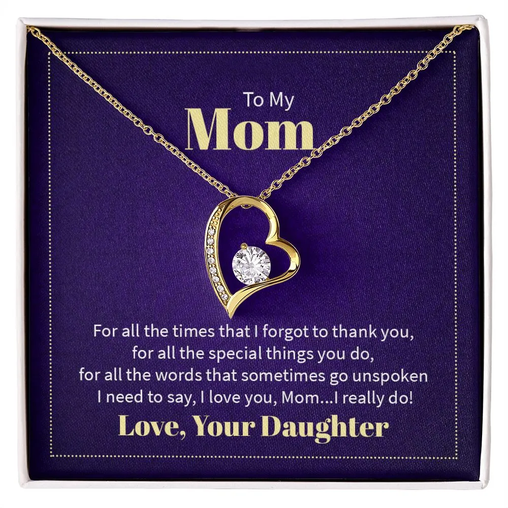 Mom Thank You Love Your Daughter Forever Love Necklace
