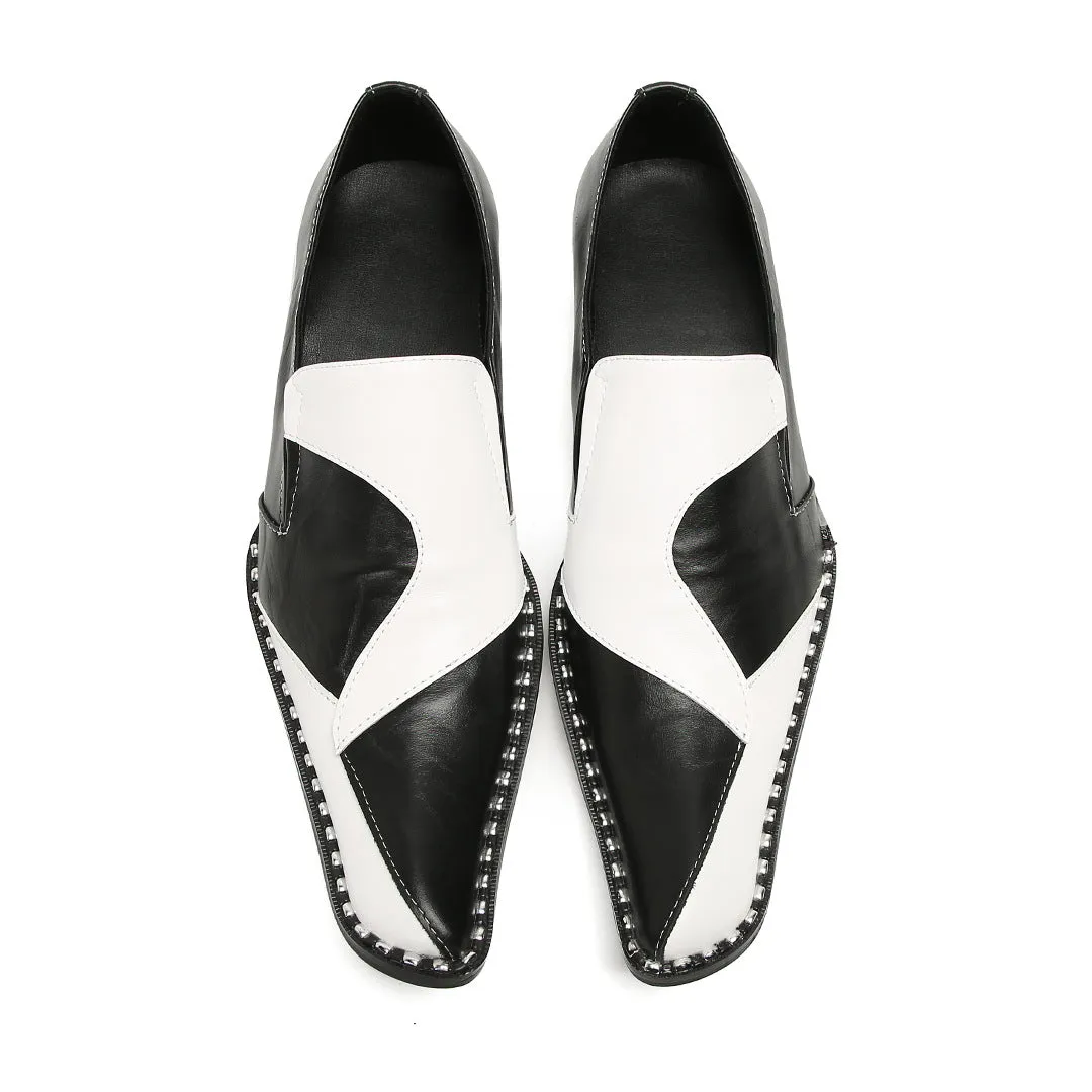 New cowhide glossy business dress Oxford leather shoes British pointed groom wedding suit shoes boat shoes lazy shoes