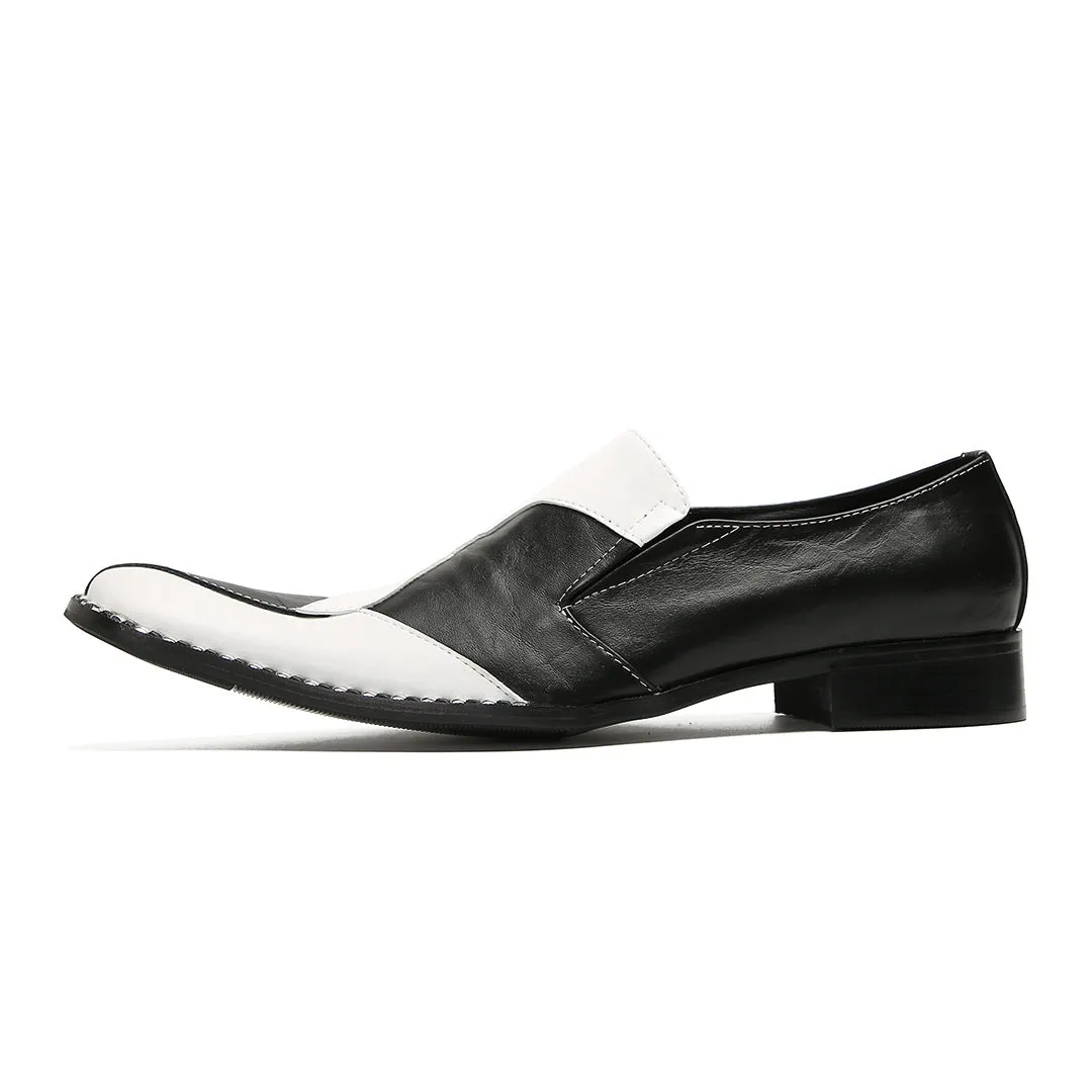 New cowhide glossy business dress Oxford leather shoes British pointed groom wedding suit shoes boat shoes lazy shoes