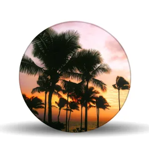 Palms <br>Glass Table Spinner 17.75"