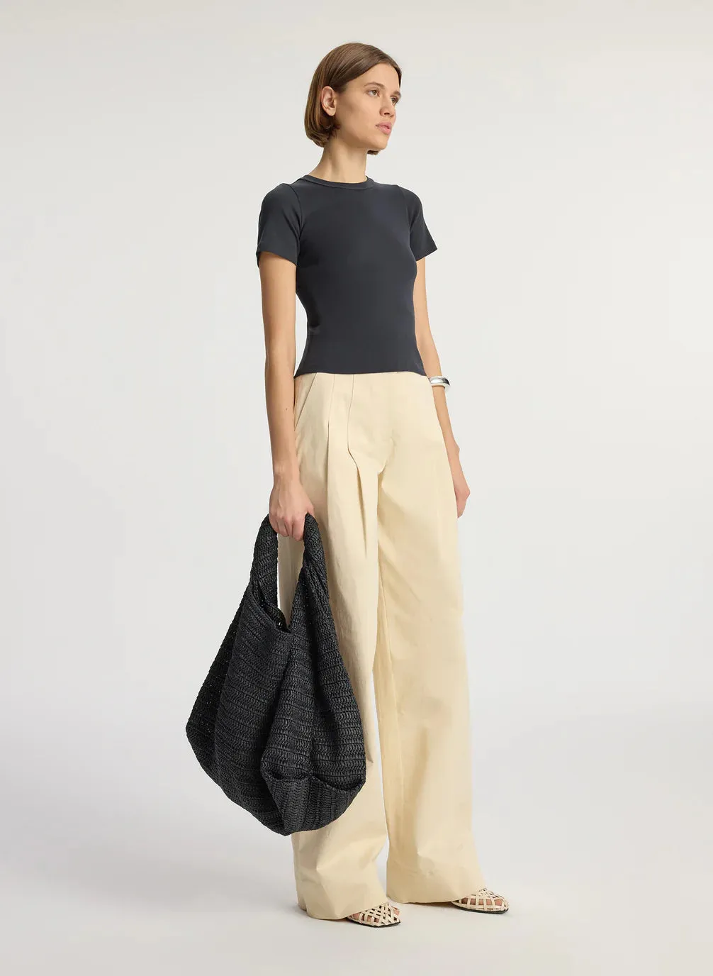 PALOMA RIB BABY TEE IN BLACK