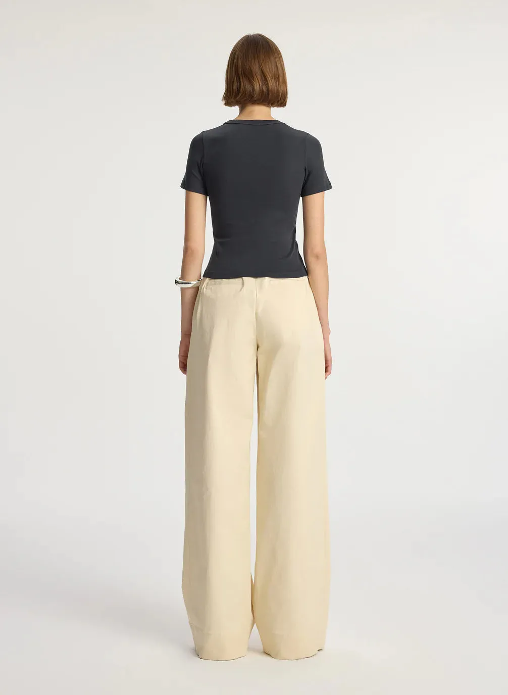 PALOMA RIB BABY TEE IN BLACK