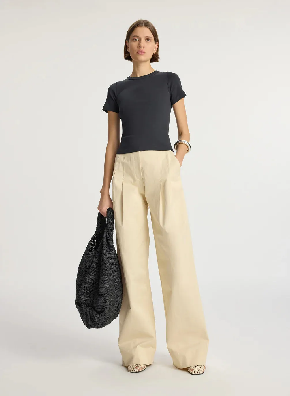 PALOMA RIB BABY TEE IN BLACK