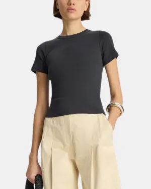 PALOMA RIB BABY TEE IN BLACK