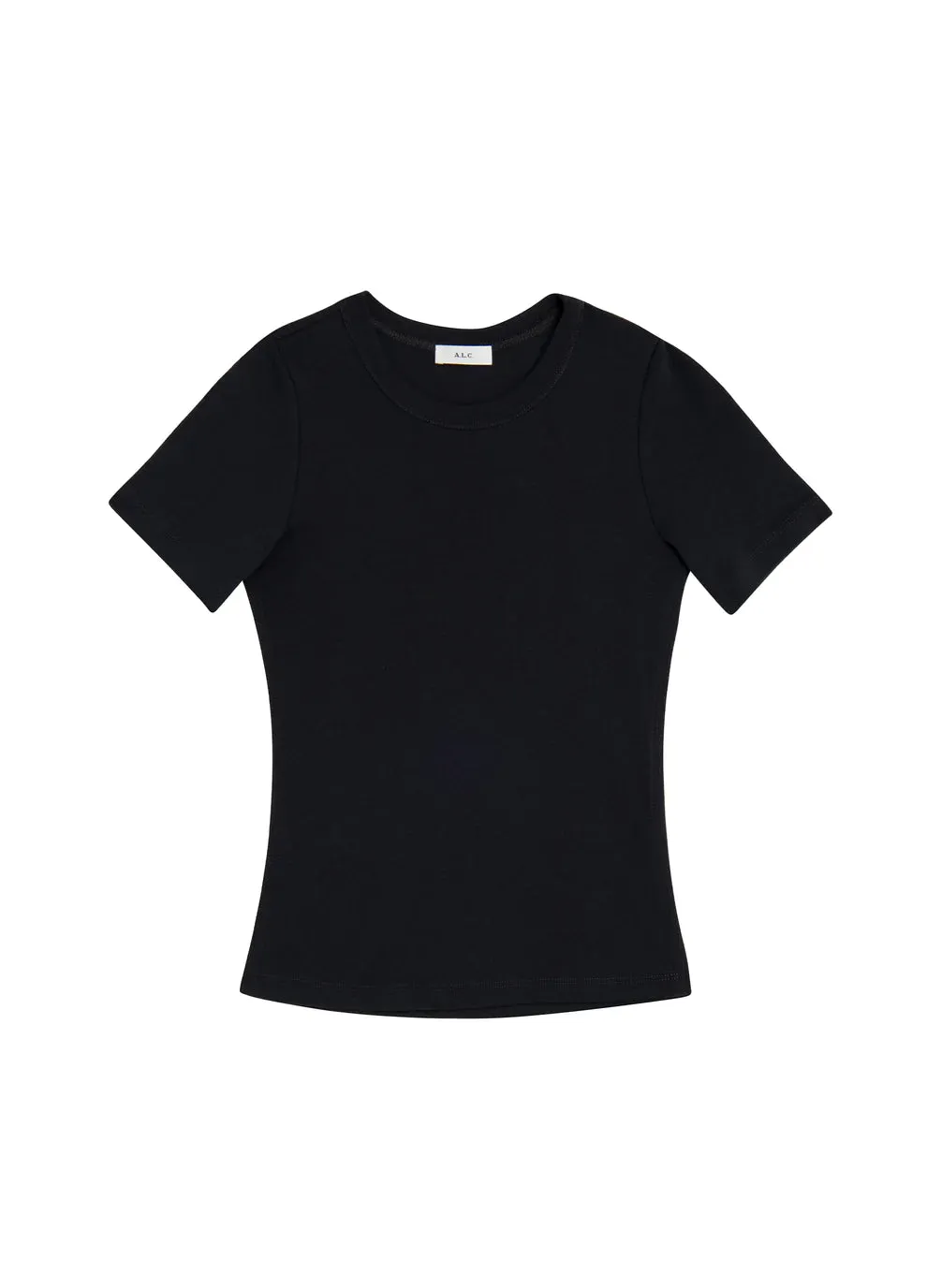 PALOMA RIB BABY TEE IN BLACK