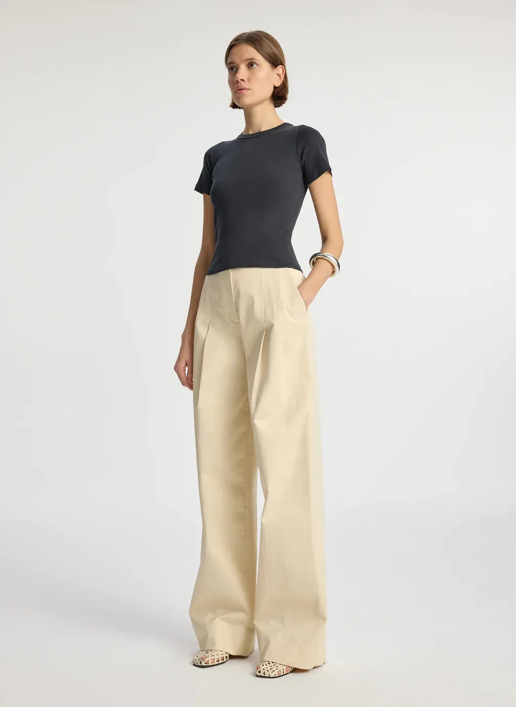 PALOMA RIB BABY TEE IN BLACK