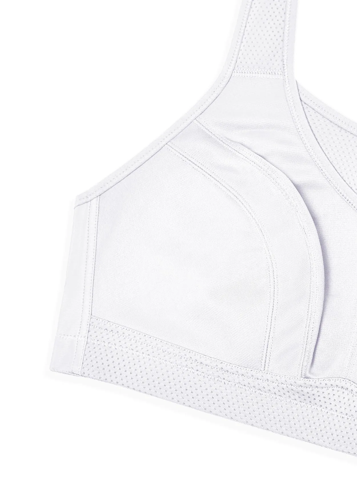 Plus Size Non Padded Yoga Sports Bra White