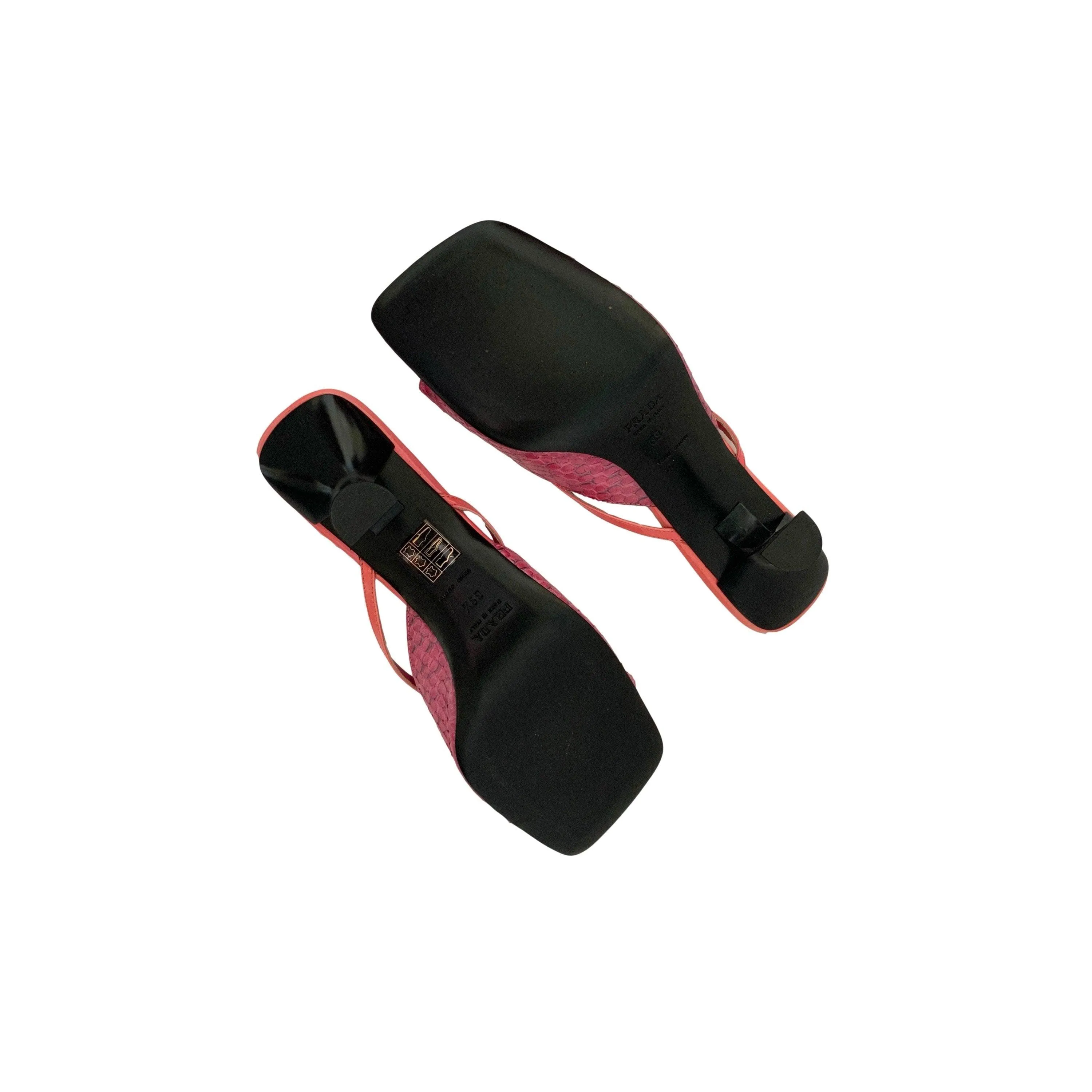 Prada Pink Logo Heels