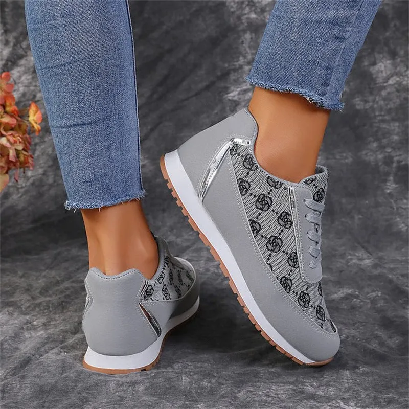 Print Lace-up Sneakers