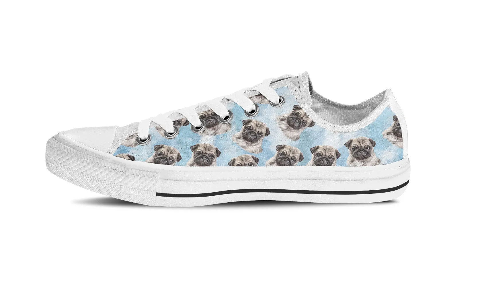 Pug Love Womens Shoe (Blue)