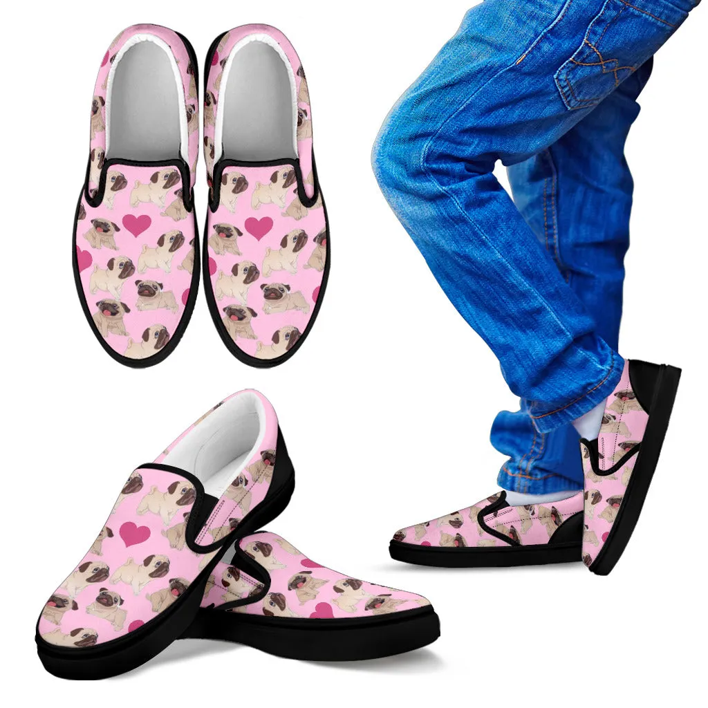 Pugs & Hearts Canvas Shoes