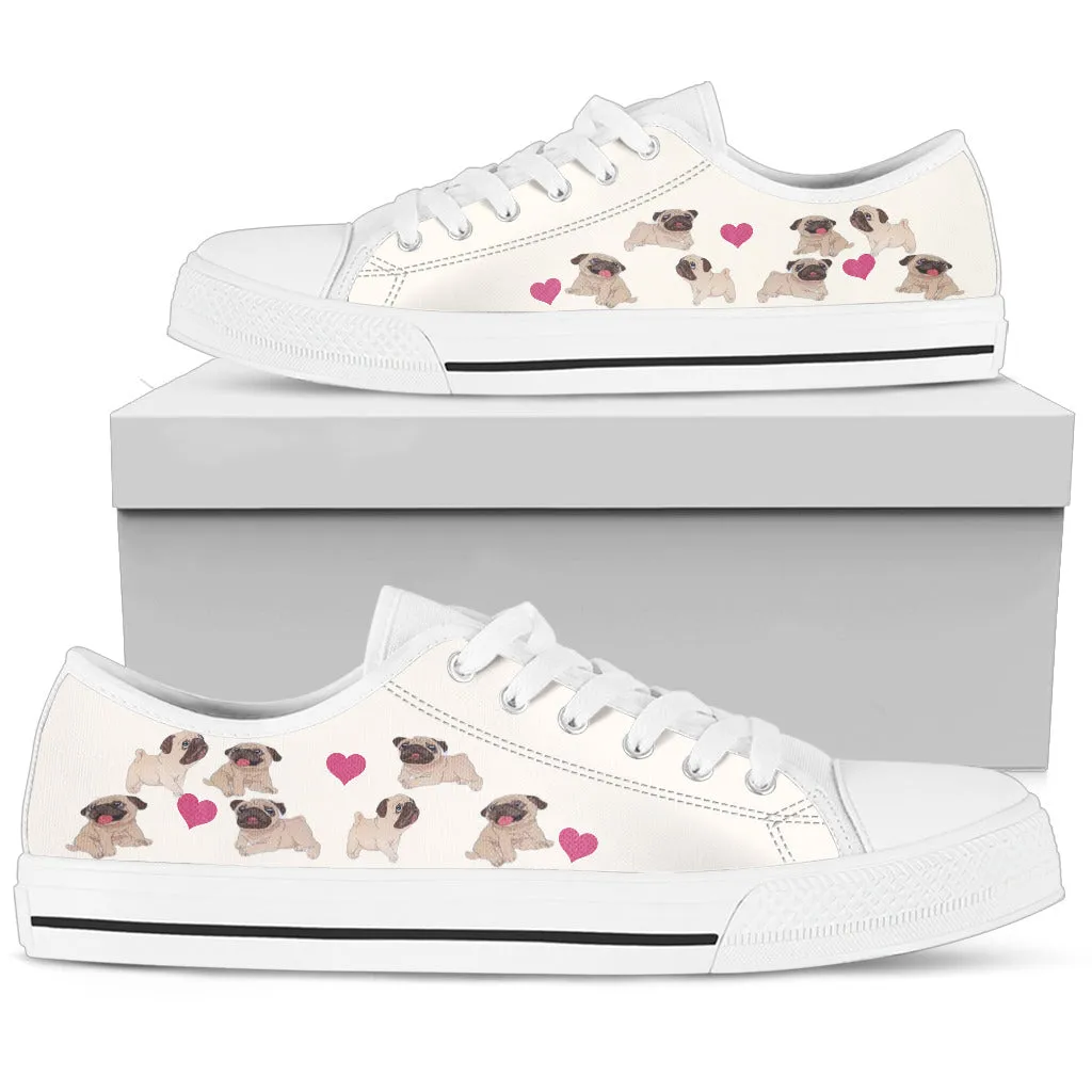 Pugs & Hearts Canvas Shoes