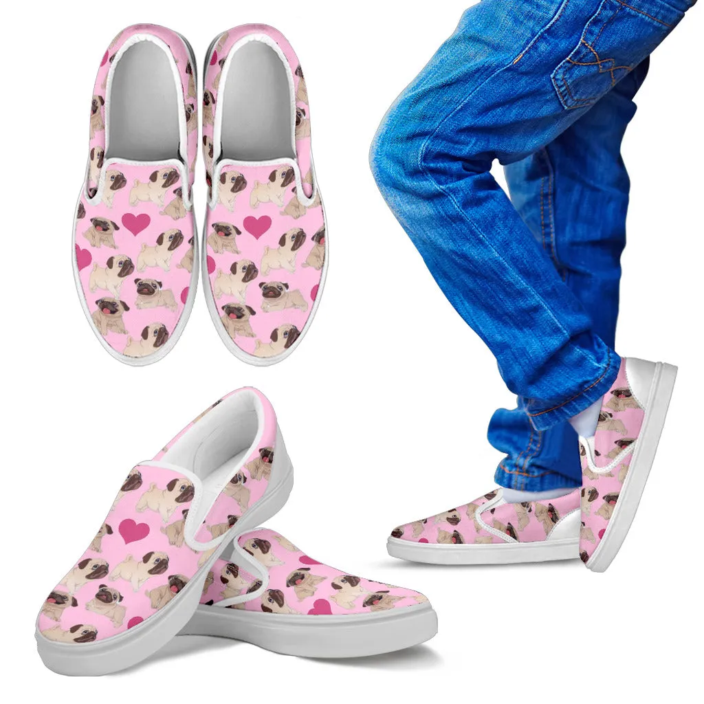 Pugs & Hearts Canvas Shoes