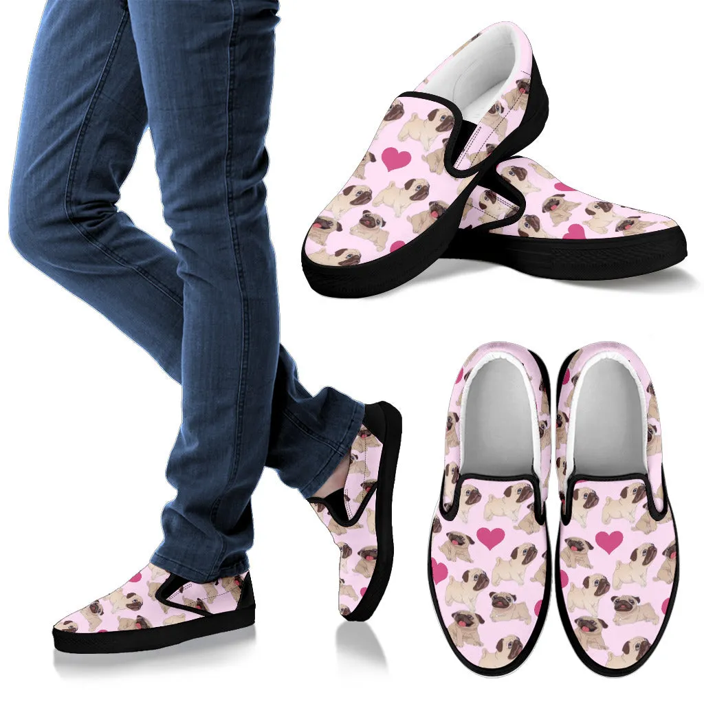 Pugs & Hearts Canvas Shoes