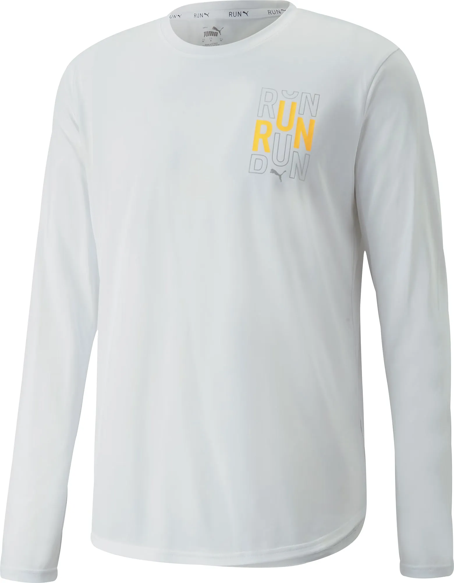 Puma Run Graphic Long Sleeve Mens Running Top - White