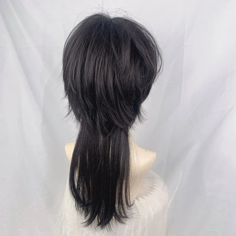 "BLACK LAZY TRAILING IRREGULAR STRAIGHT" WIG UB2386