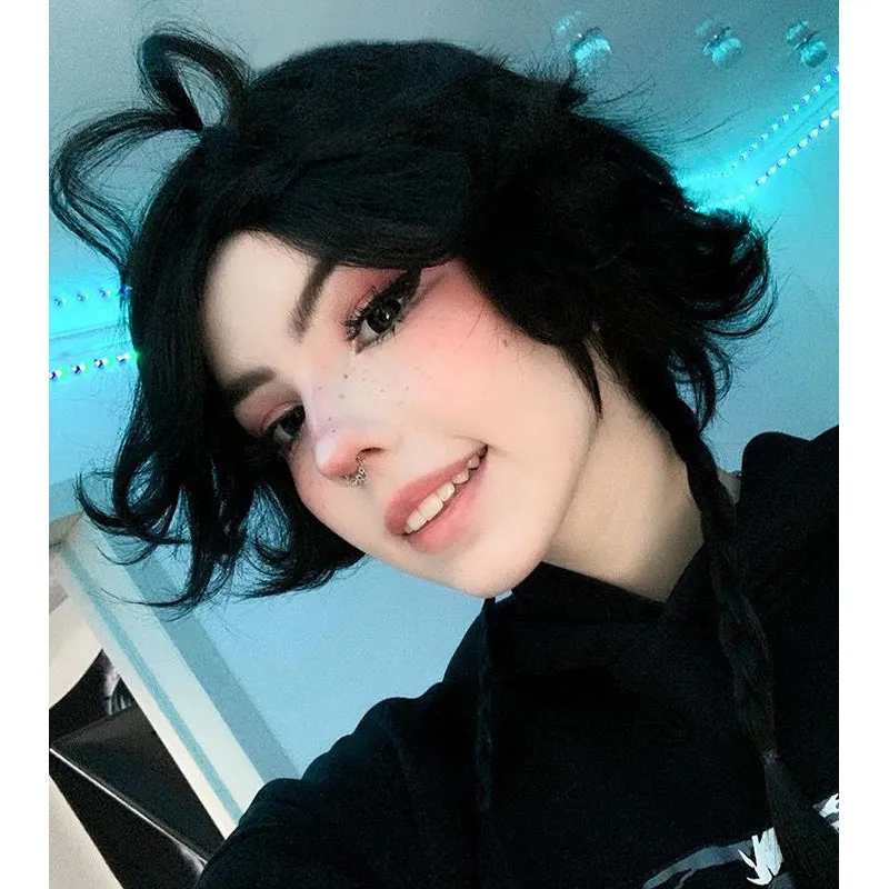 "BLACK LAZY TRAILING IRREGULAR STRAIGHT" WIG UB2386