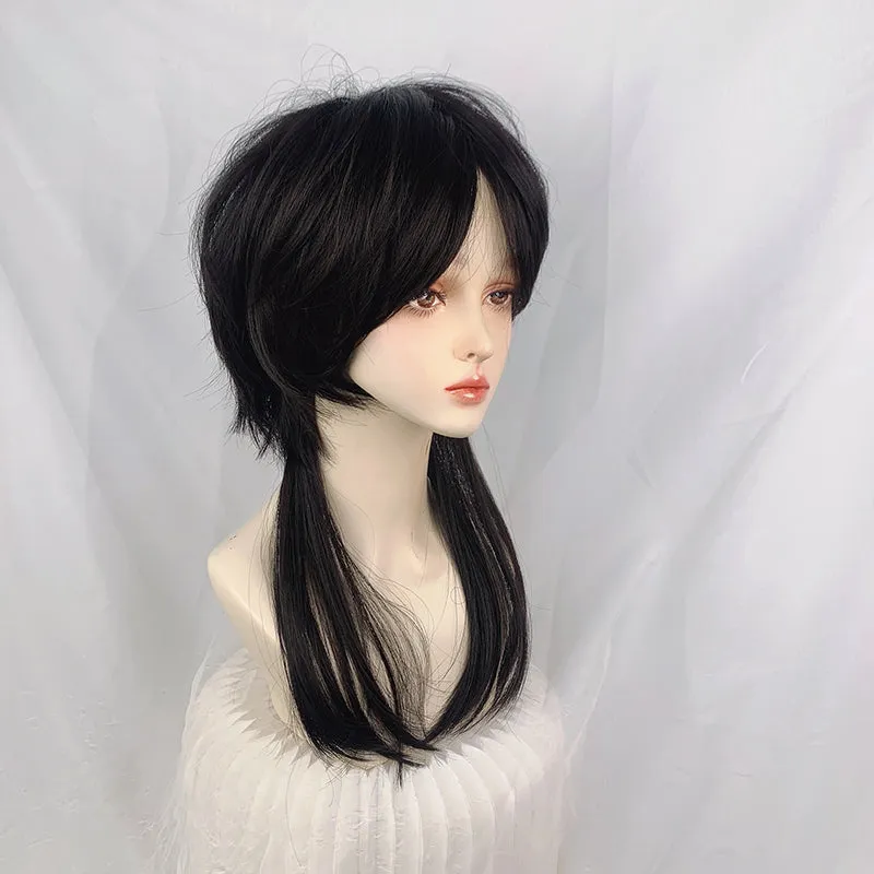 "BLACK LAZY TRAILING IRREGULAR STRAIGHT" WIG UB2386