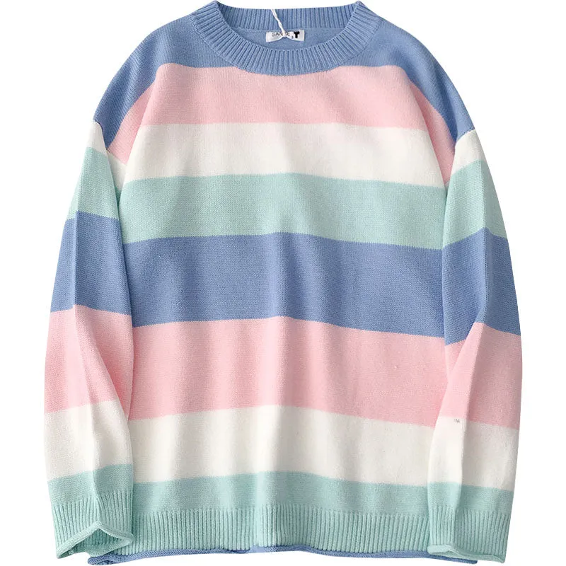 "LAZY PASTEL WIDE STRIPE" SWEATER K112220