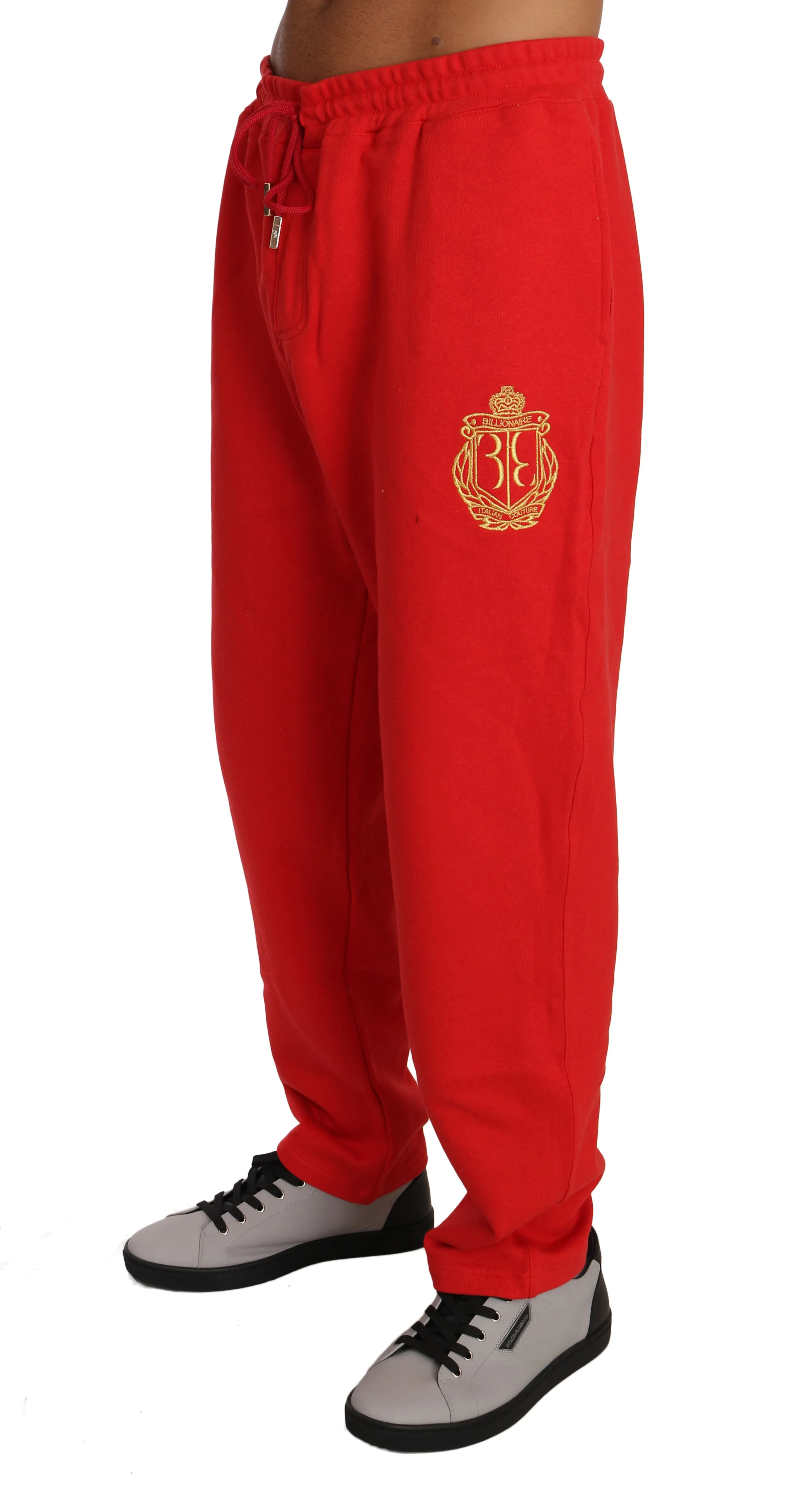 Red Cotton Sweater Pants Tracksuit
