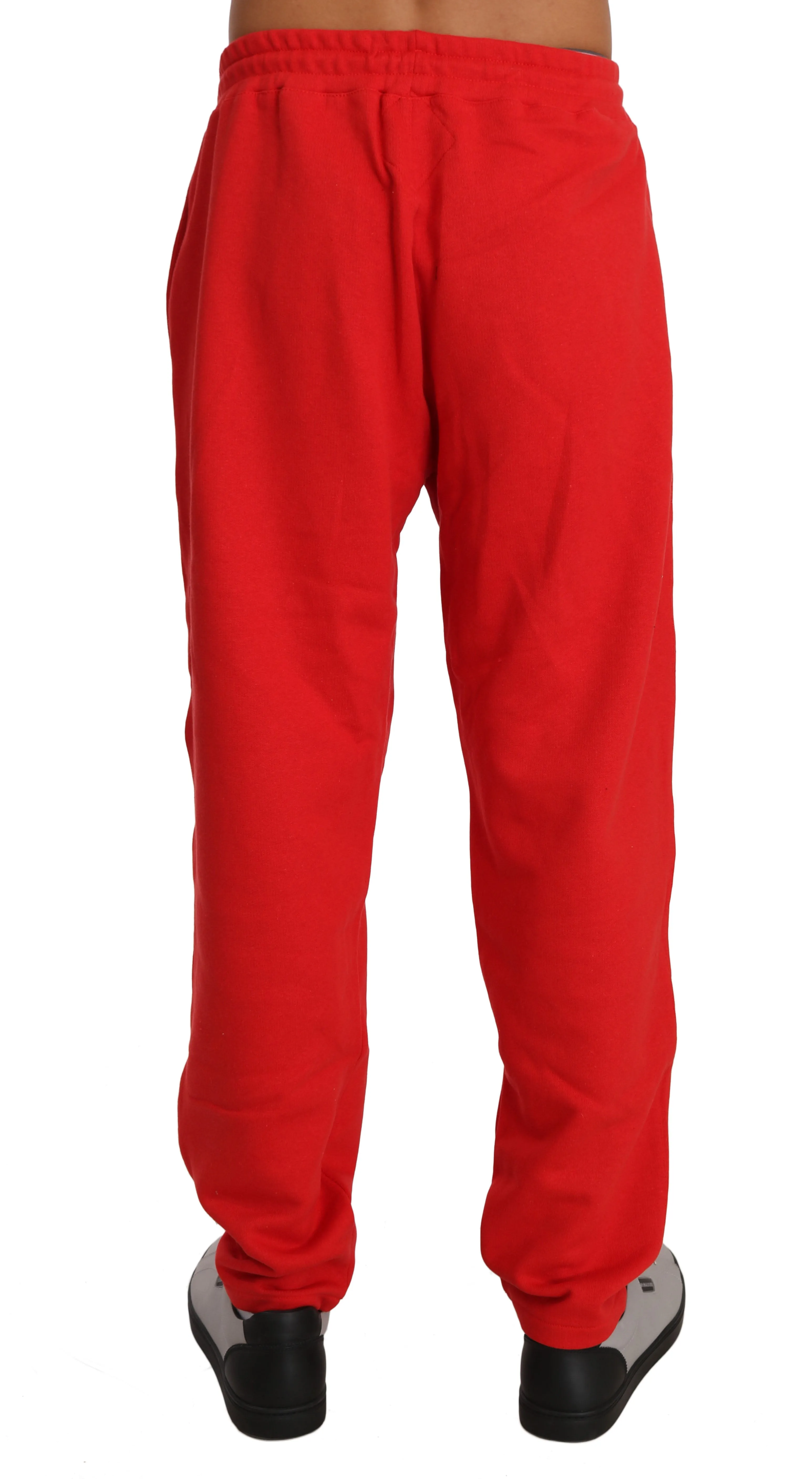 Red Cotton Sweater Pants Tracksuit