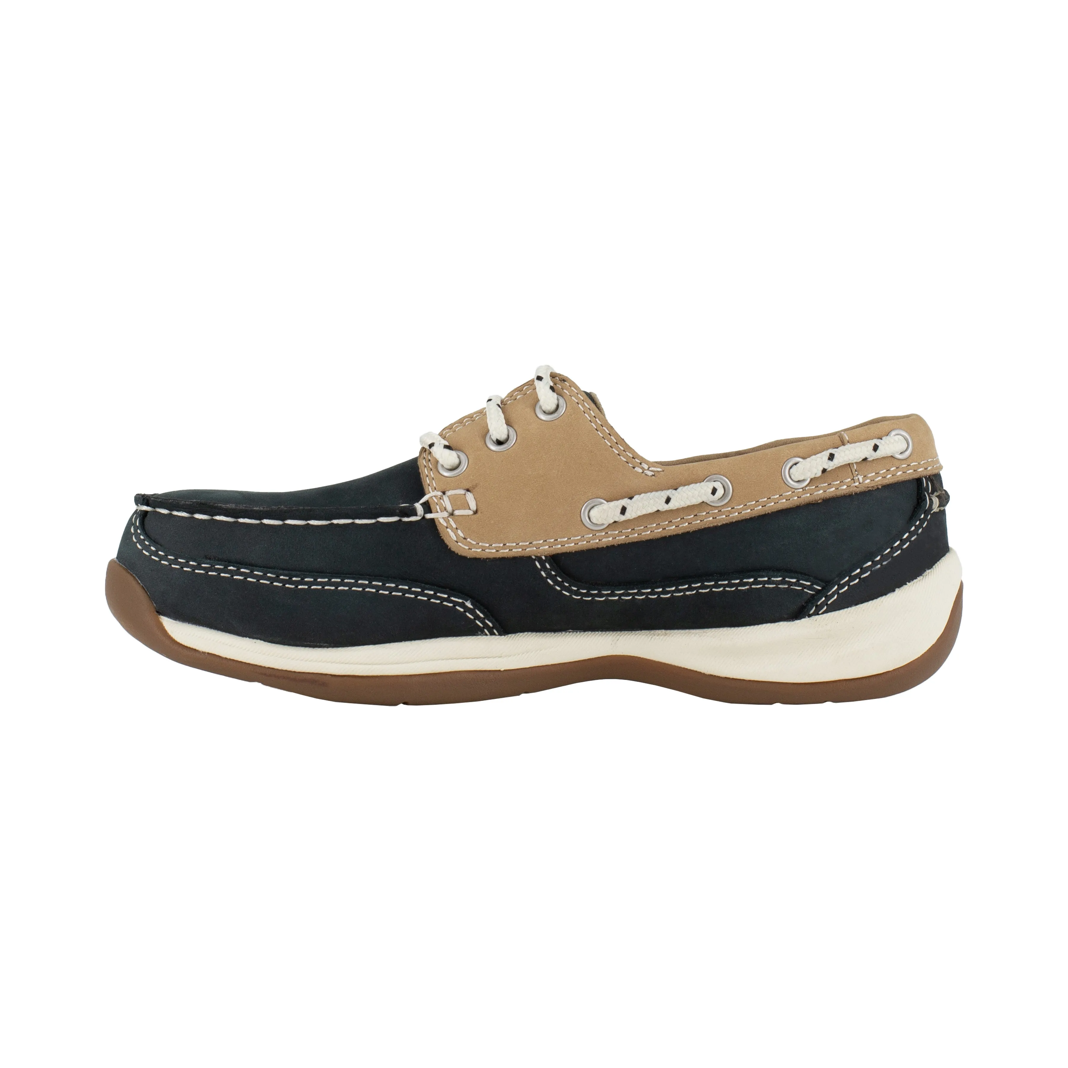 Rockport Women's Sailing Club Steel Toe Three Eye Tie Boat Shoe - Blue - RK670
