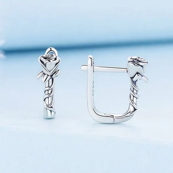 Rose & Vines U-shaped Ear Buckle Earrings