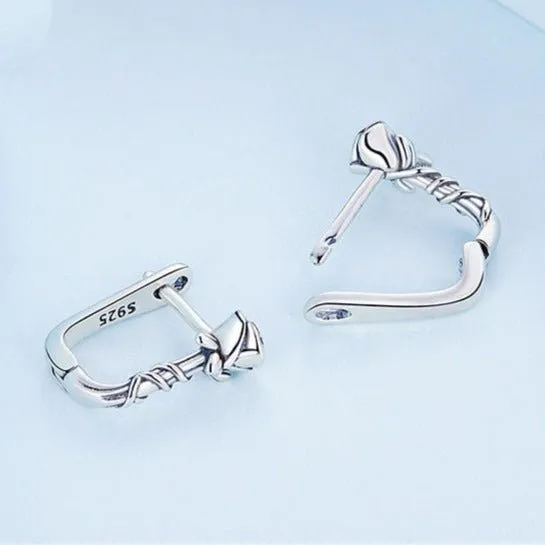 Rose & Vines U-shaped Ear Buckle Earrings