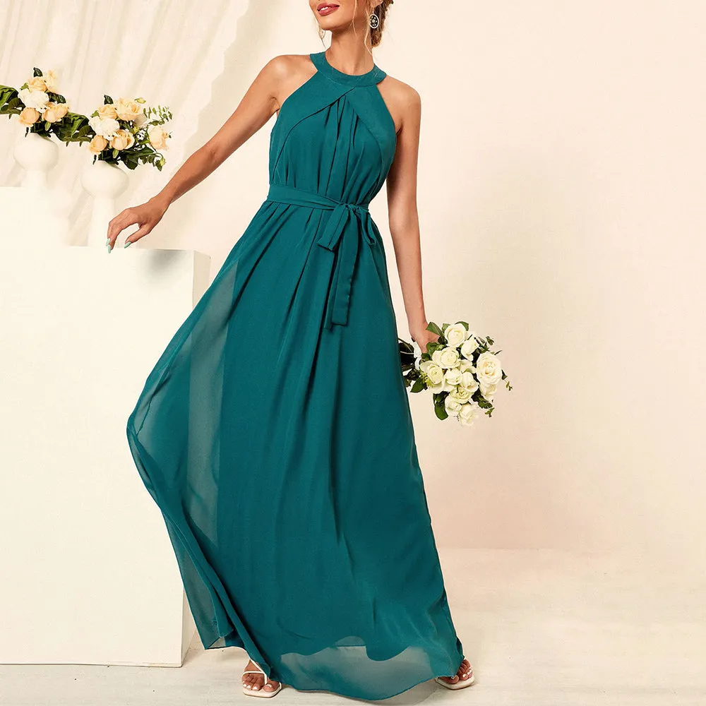 Sexy Off Shoulder Green Maxi Summer Dress