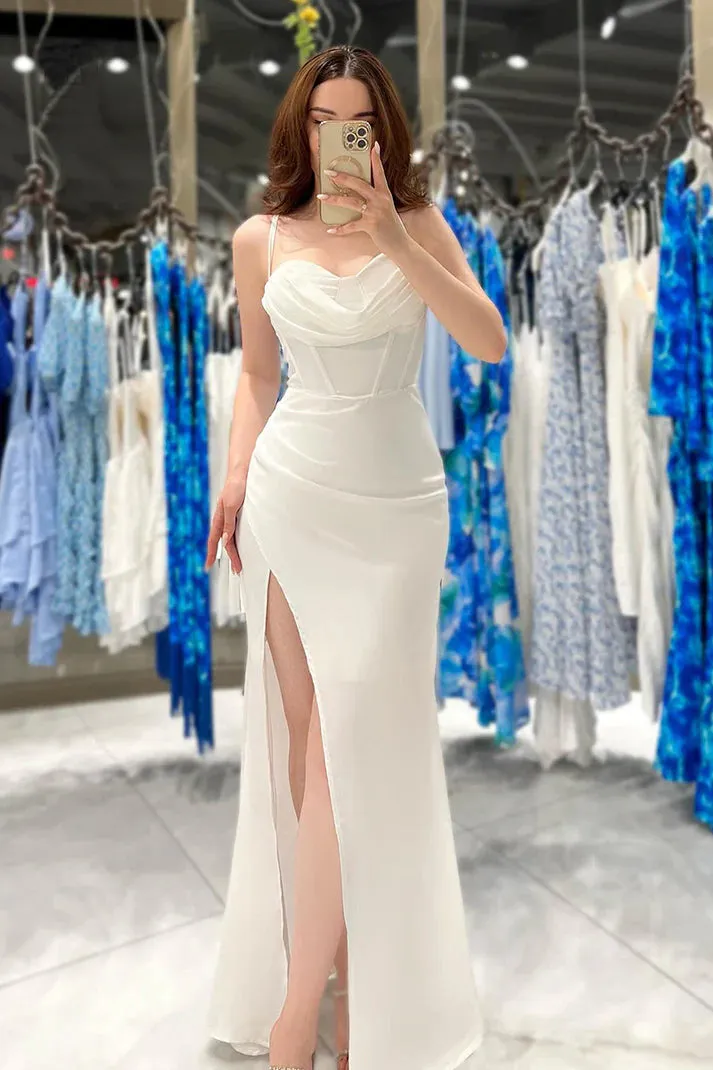 Sexy Spaghetti Straps Side Slit Party Prom Formal Dress TP1236