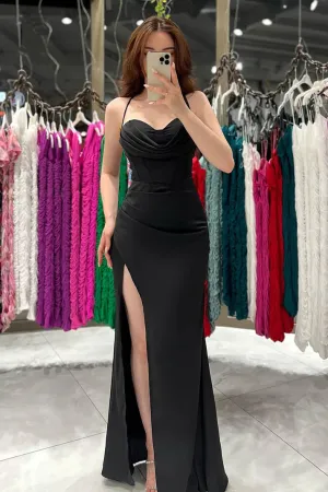 Sexy Spaghetti Straps Side Slit Party Prom Formal Dress TP1236