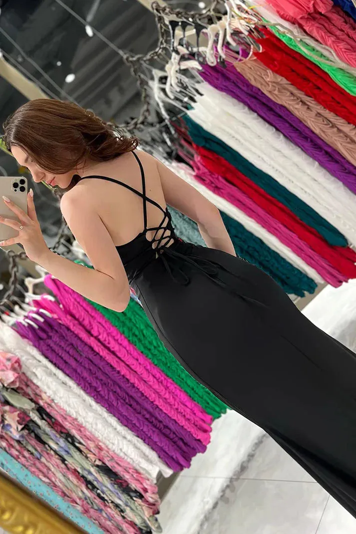 Sexy Spaghetti Straps Side Slit Party Prom Formal Dress TP1236