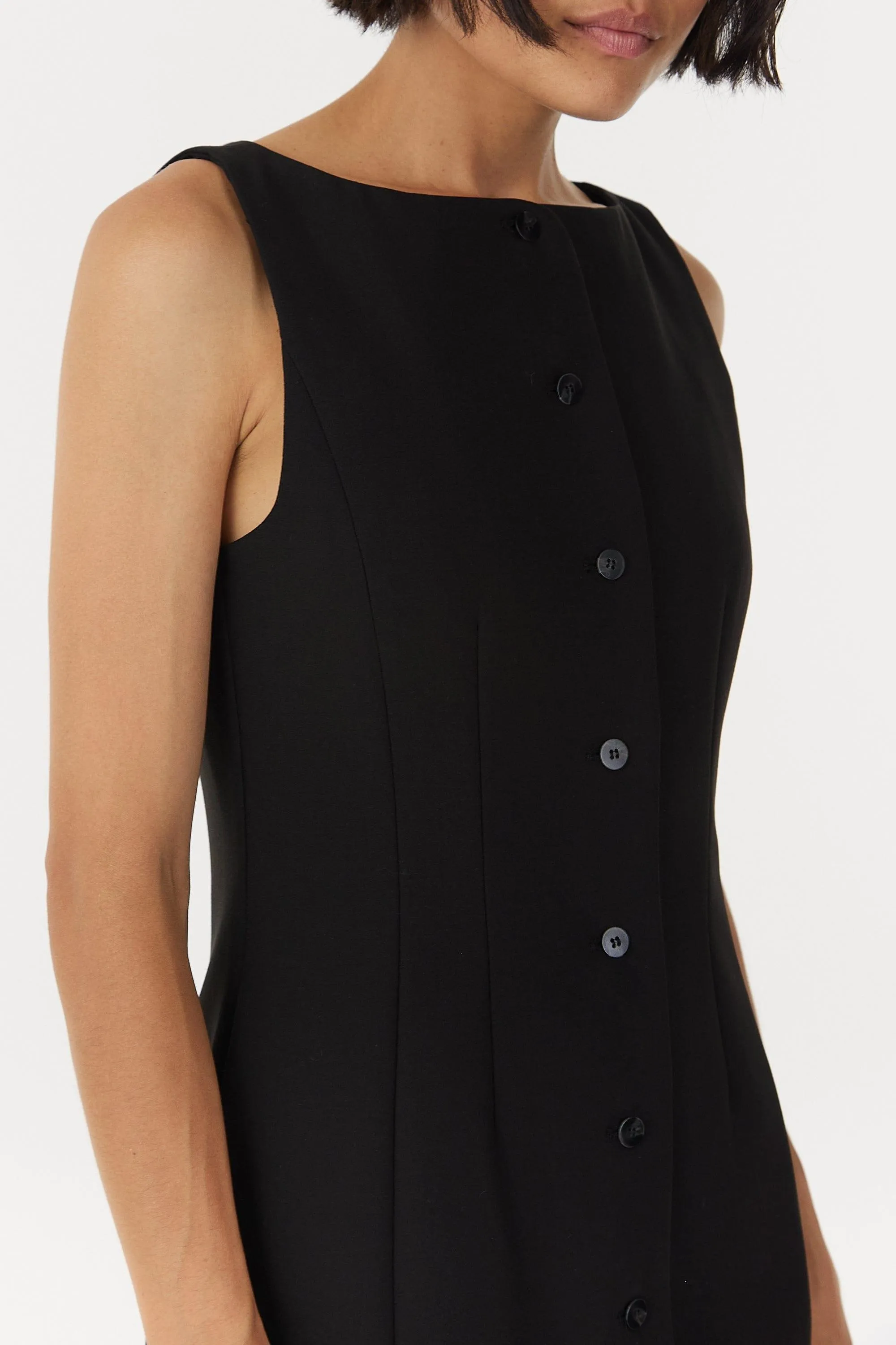 SKYLINE TAILORED MINI DRESS | BLACK