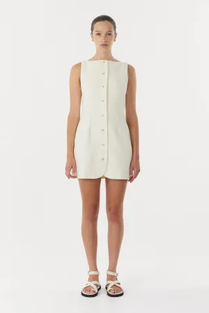 SKYLINE TAILORED MINI DRESS | WARM WHITE