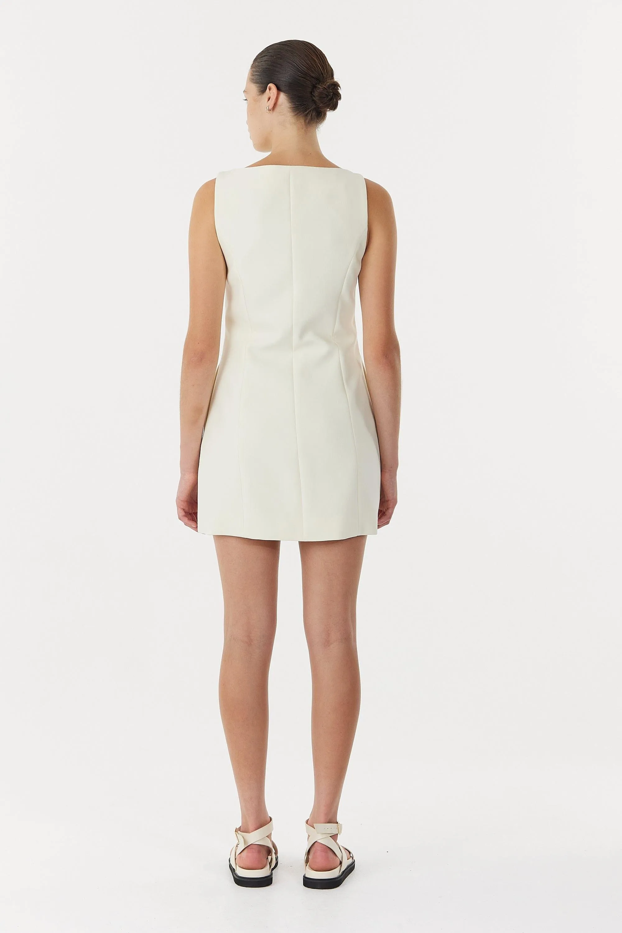 SKYLINE TAILORED MINI DRESS | WARM WHITE