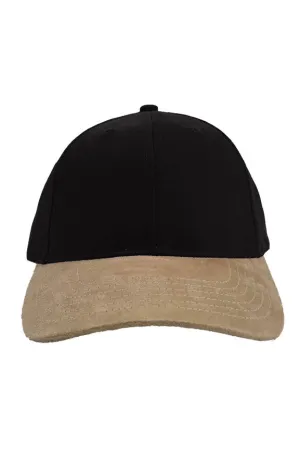 SMF Black Faux Suede Bill Cap