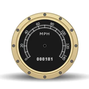 Speedometer 140 <br>Glass Table Spinner 17.75"
