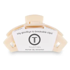 Teleties Large Open Hair Clip, Almond Beige