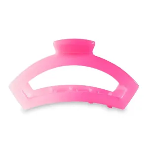 Teleties Large Open Hair Clip, Pink Ombre
