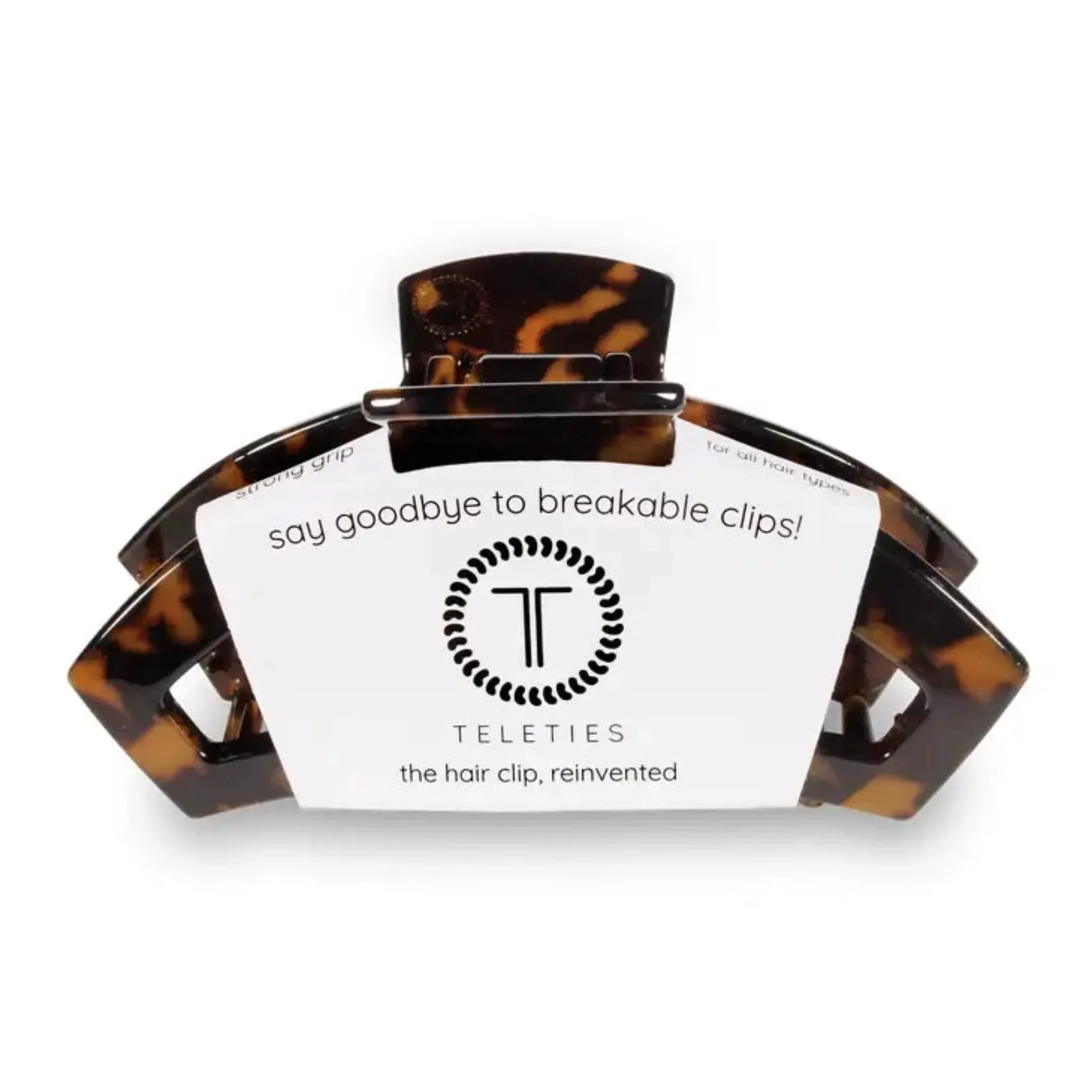 Teleties Large Open Hair Clip, Tortoise