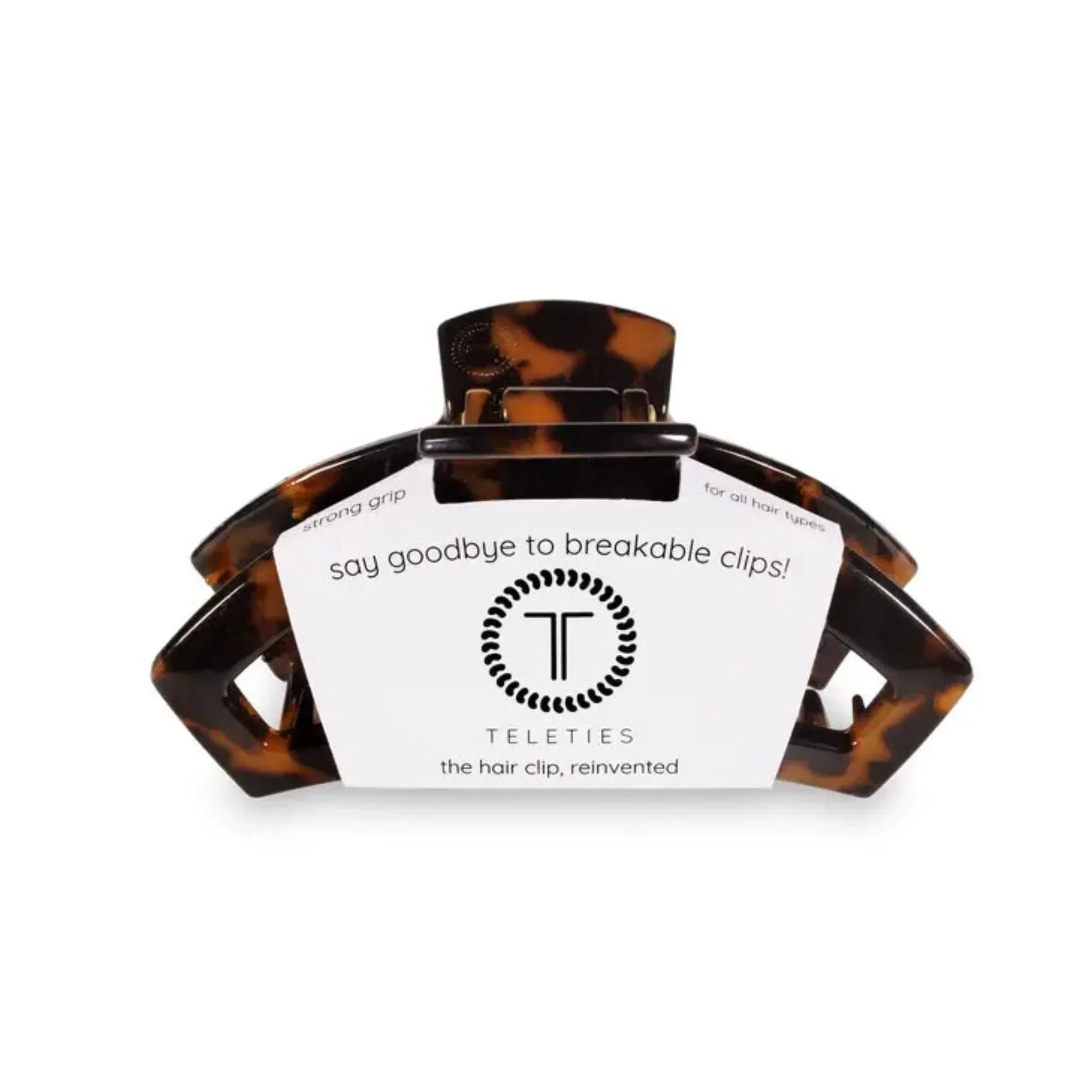 Teleties Medium Open Hair Clip, Tortoise