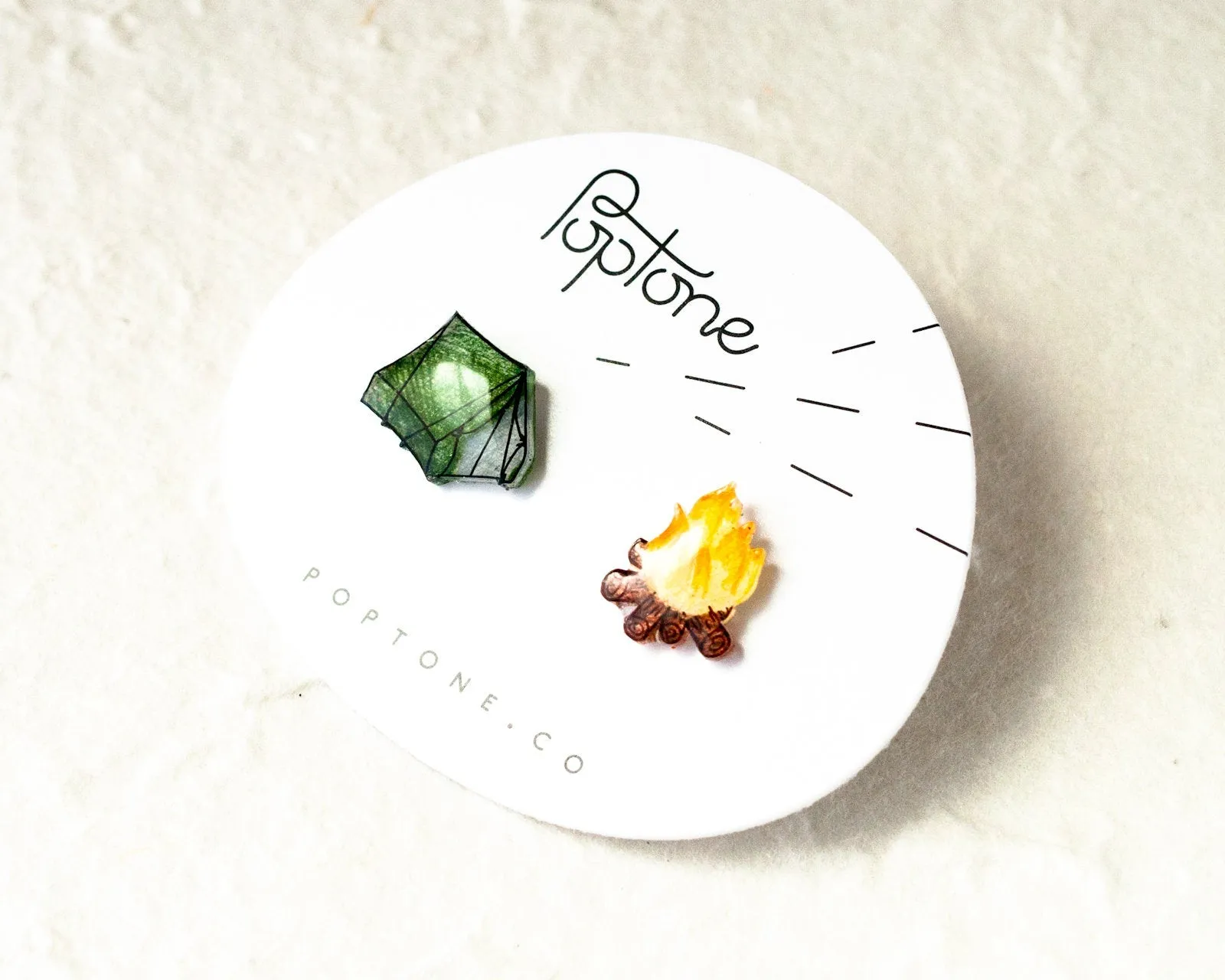 Tent and Campfire Camping Stud Earring Set