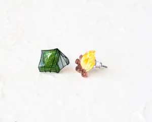 Tent and Campfire Camping Stud Earring Set