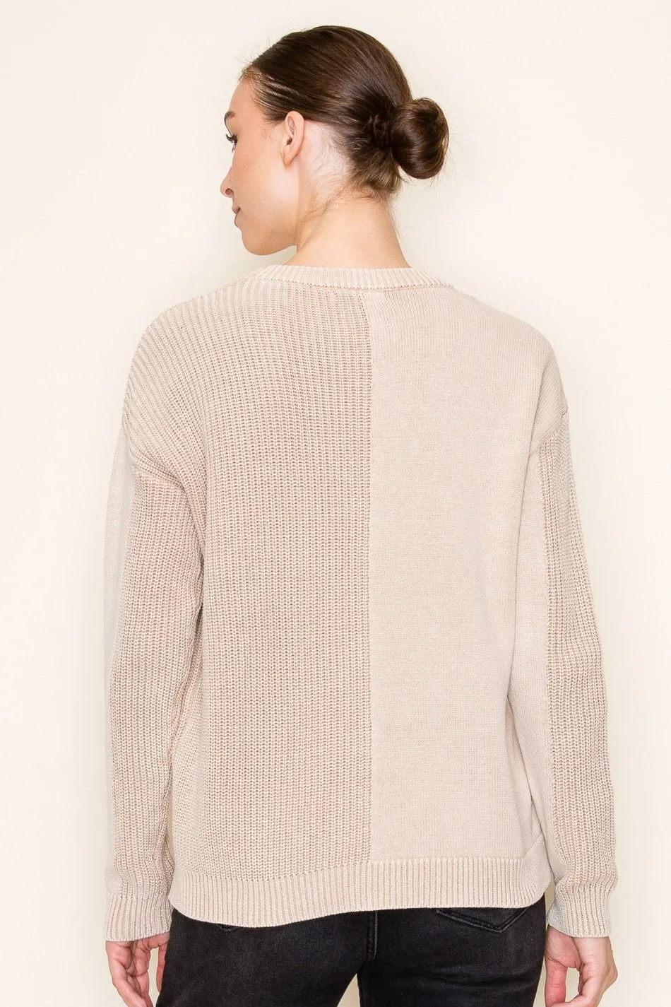 Textured Detail Crew Neck