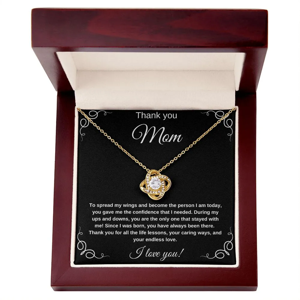 Thank You Mom For Helping Me Spread My Wings Eternity Necklace